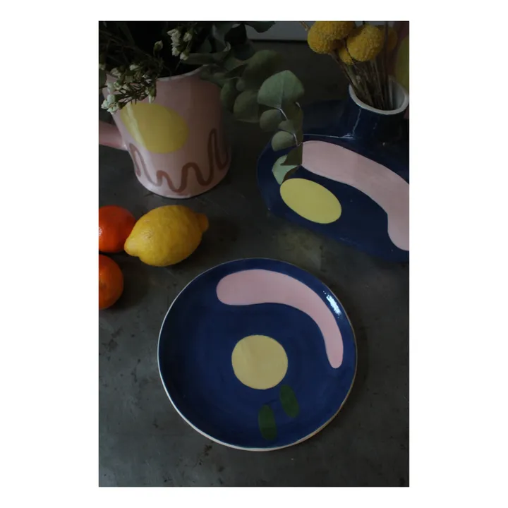 Teller Daphné aus Keramik | Blau- Produktbild Nr. 1