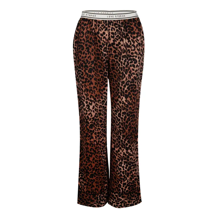 Pantalón de pijama Weekend de algodón orgánico | Leopardo- Imagen del producto n°0