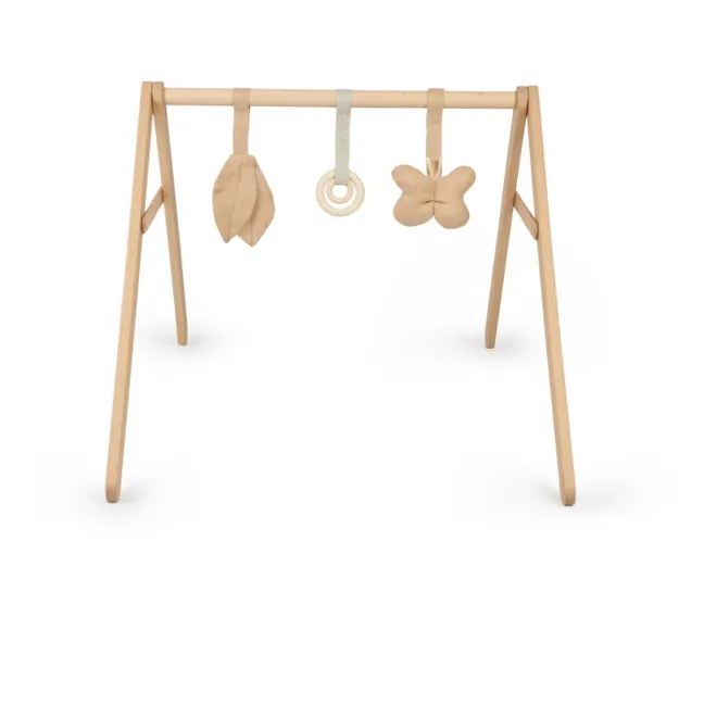 Arco de estímulo de madera con sus juguetes - Lino Francés | Arena