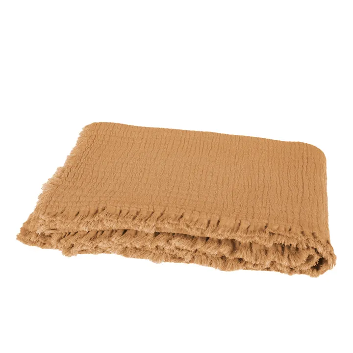 Vanly Cotton Muslin Blanket | Caramel- Product image n°0