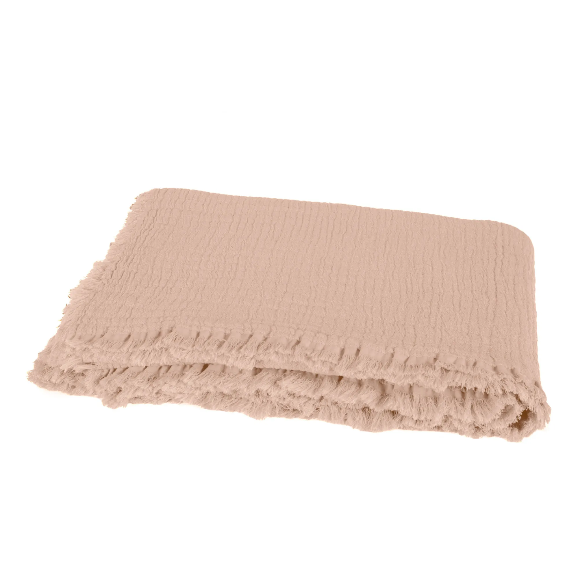 Haomy Beige Pink Vanly Cotton Muslin Blanket
