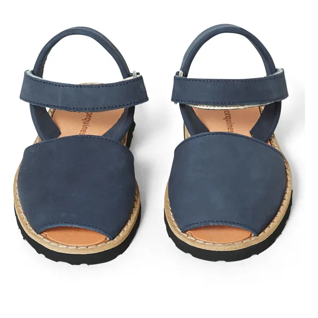 Sandales Avarca Velcro Nubuck | Bleu marine