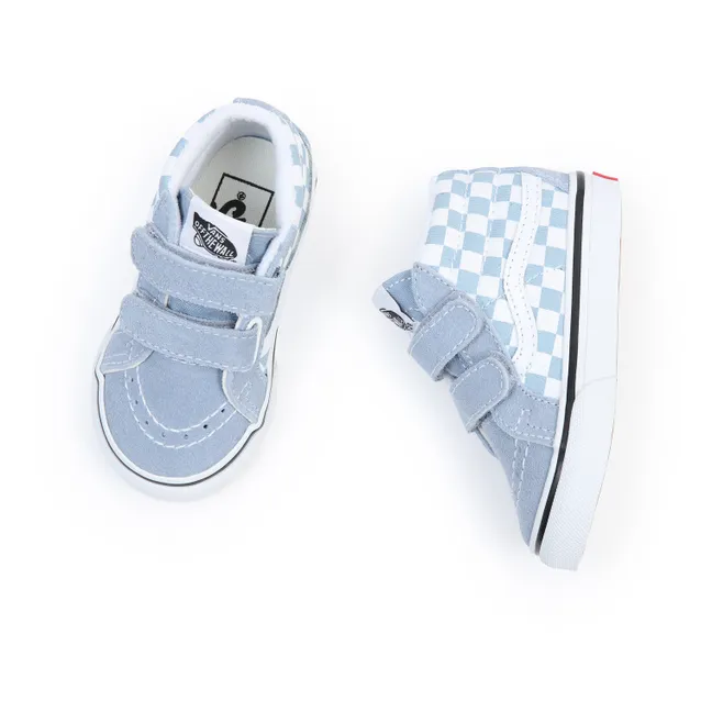 Zapatillas con velcro SK8-Mid Reissue Damier | Azul Claro