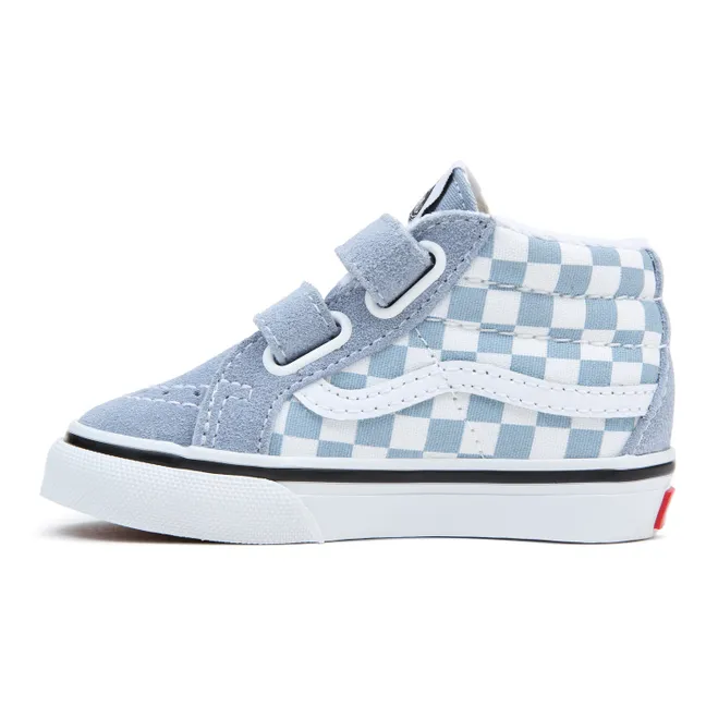 Zapatillas con velcro SK8-Mid Reissue Damier | Azul Claro