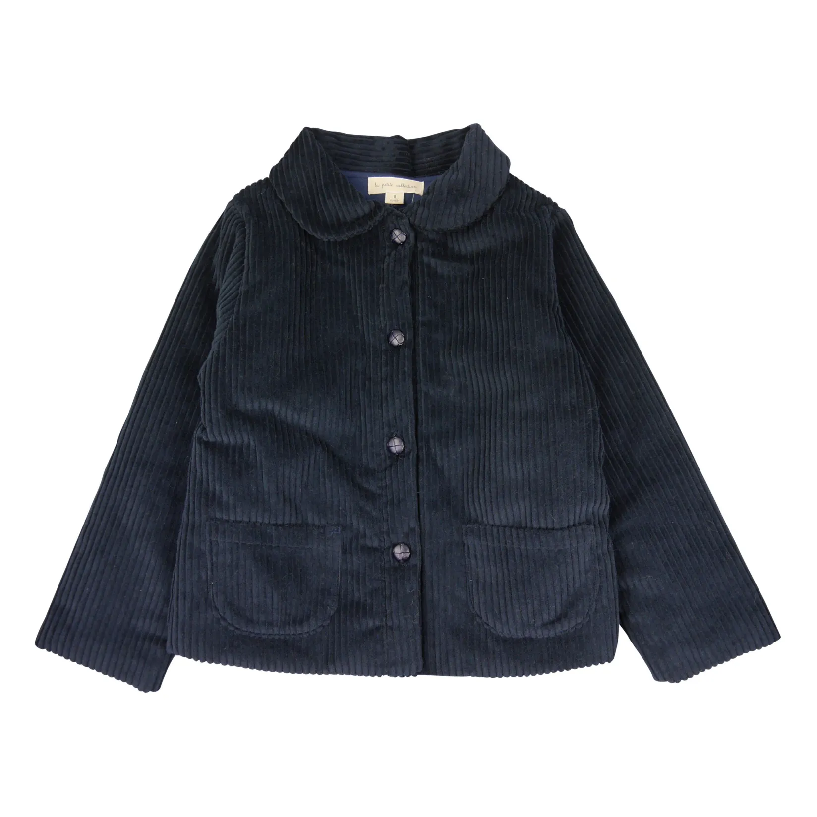 La Petite Collection Navy Blue Retro Organic Cotton Corduroy Coat