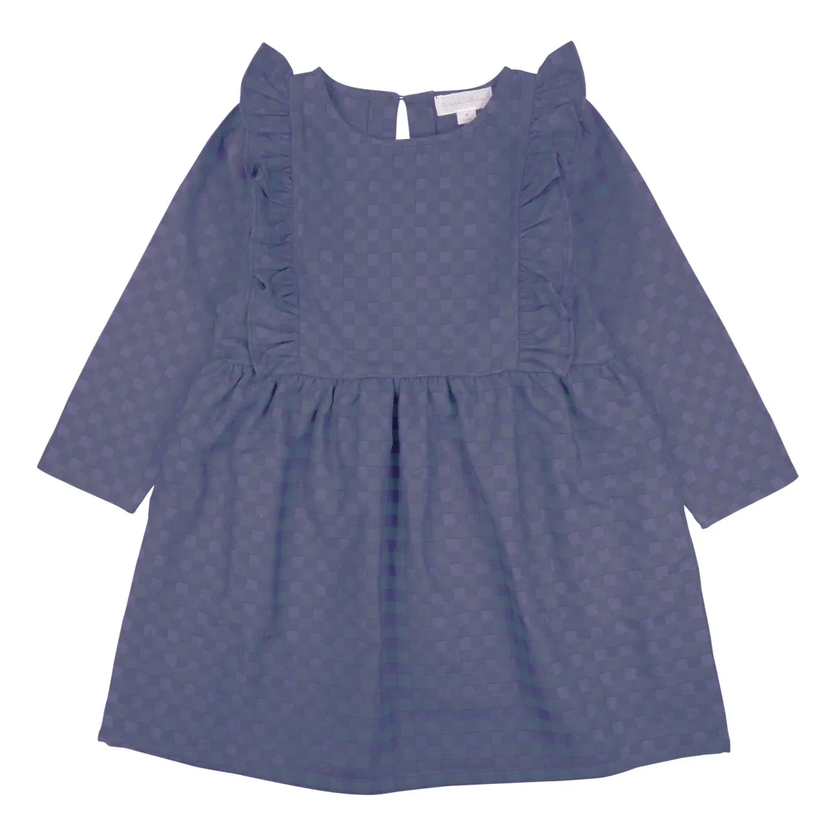 La Petite Collection Mottled Blue Flounce Chambray Dress