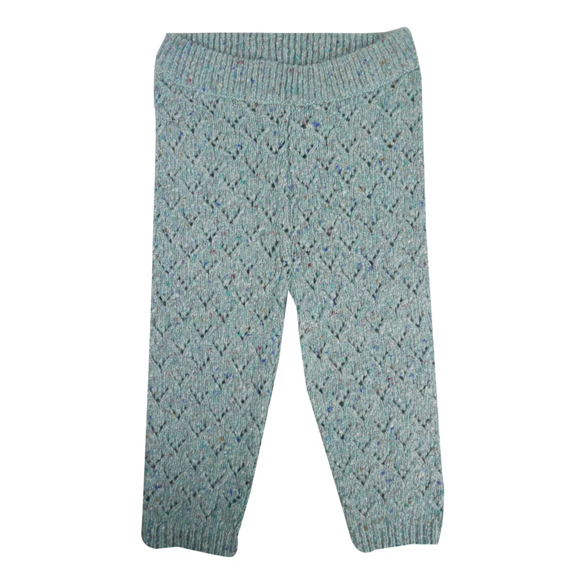 La Petite Collection Mottled Blue Losange Recycled Wool Leggings