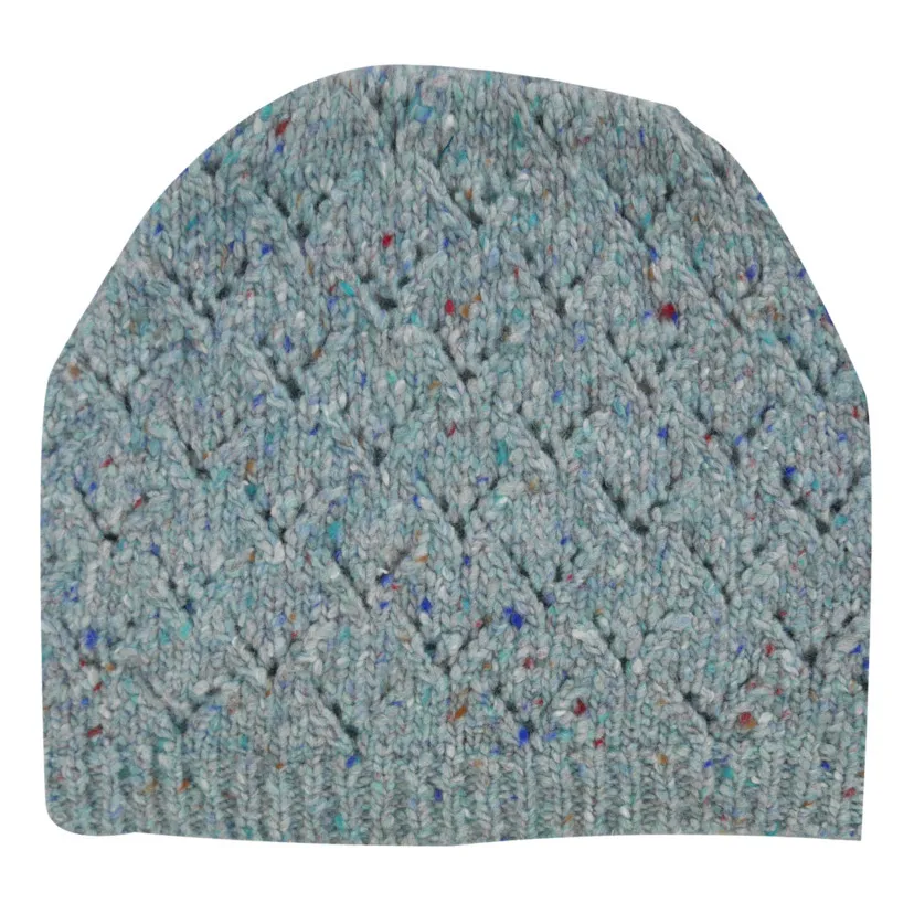La Petite Collection Mottled Blue Losange Recycled Wool Bonnet