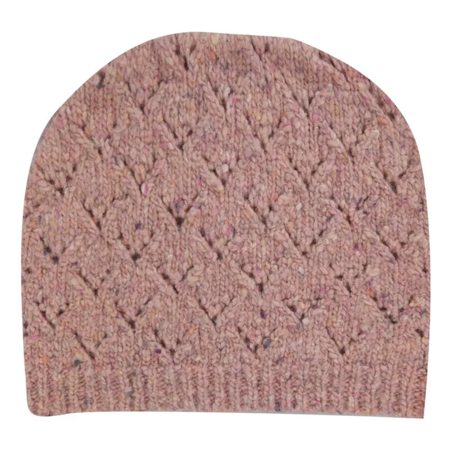 Losange Recycled Wool Beanie | Marled pink