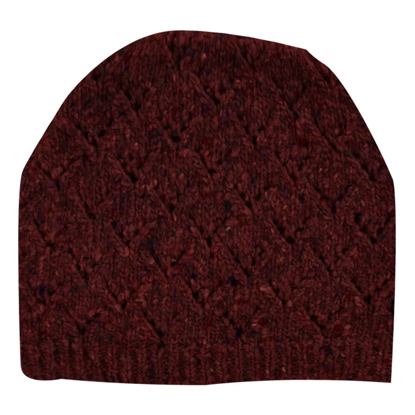 La Petite Collection Burgundy Losange Recycled Wool Beanie