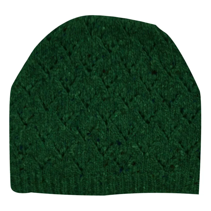 La Petite Collection Dark Green Losange Recycled Wool Beanie