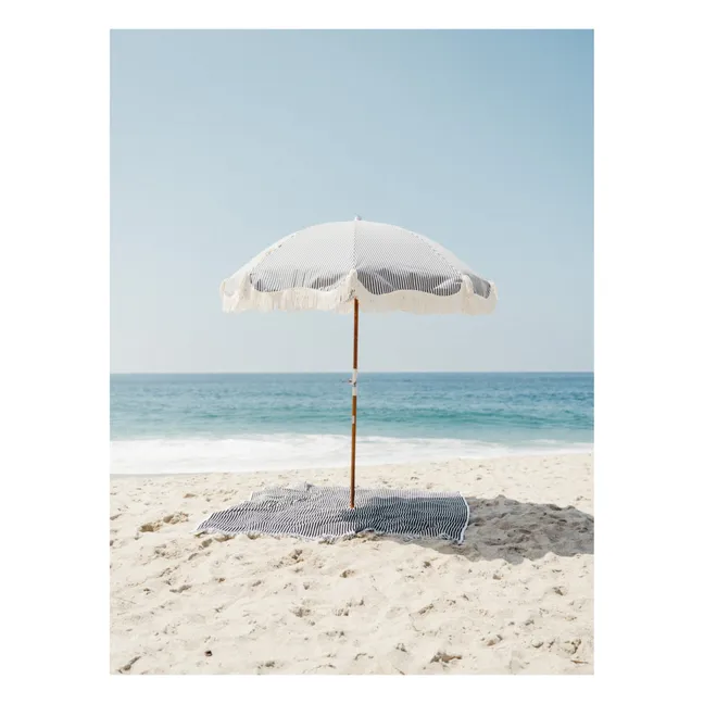 Premium Fringe Beach Umbrella | Navy blue