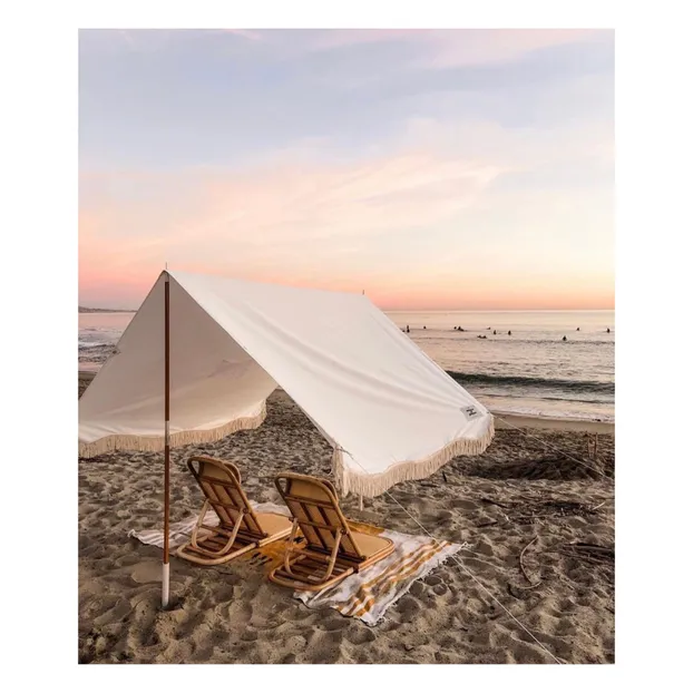 Business & Pleasure Co. - Premium Fringe Beach Tent - White 