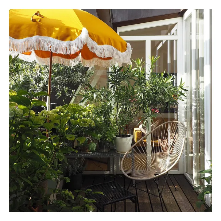 Holiday Sonnenschirm mit Fransen | Gelb- Produktbild Nr. 1