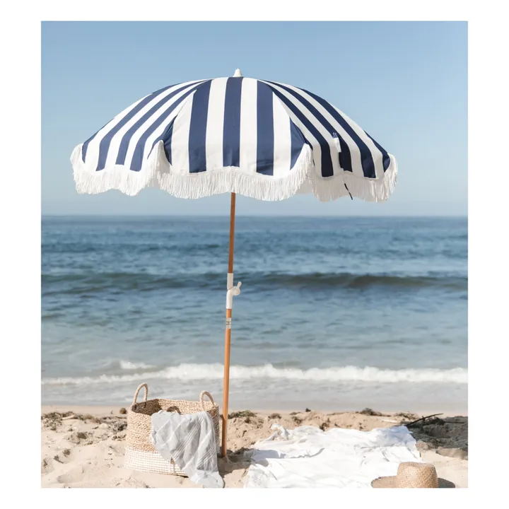 Holiday Fringe Beach Umbrella | Navy blue- Product image n°1