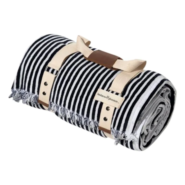 Beach Towel with Parasol Hole | Navy blue- Product image n°0