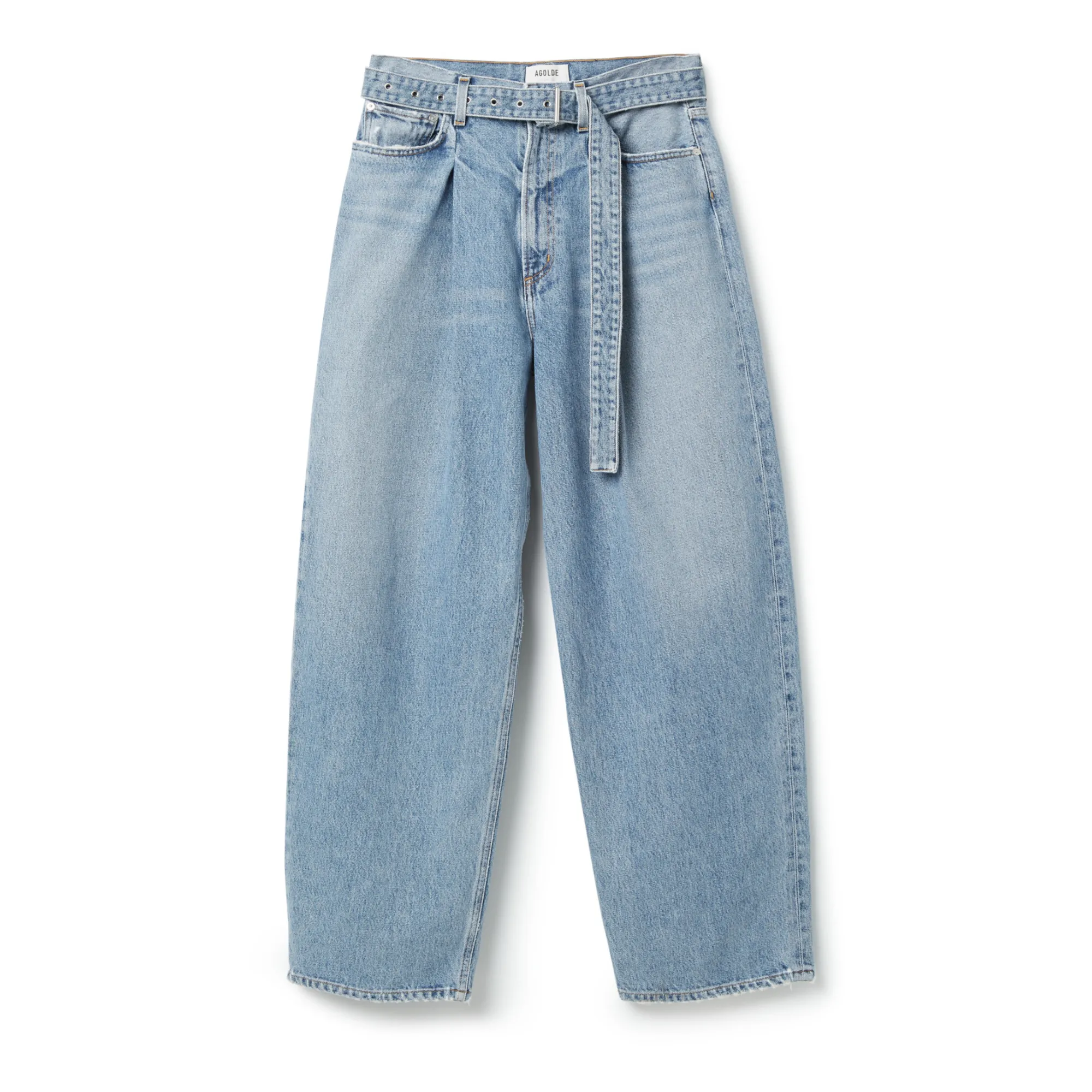 Agolde Belted outlet Baggy Pleated Wide-leg Jeans In Outlander