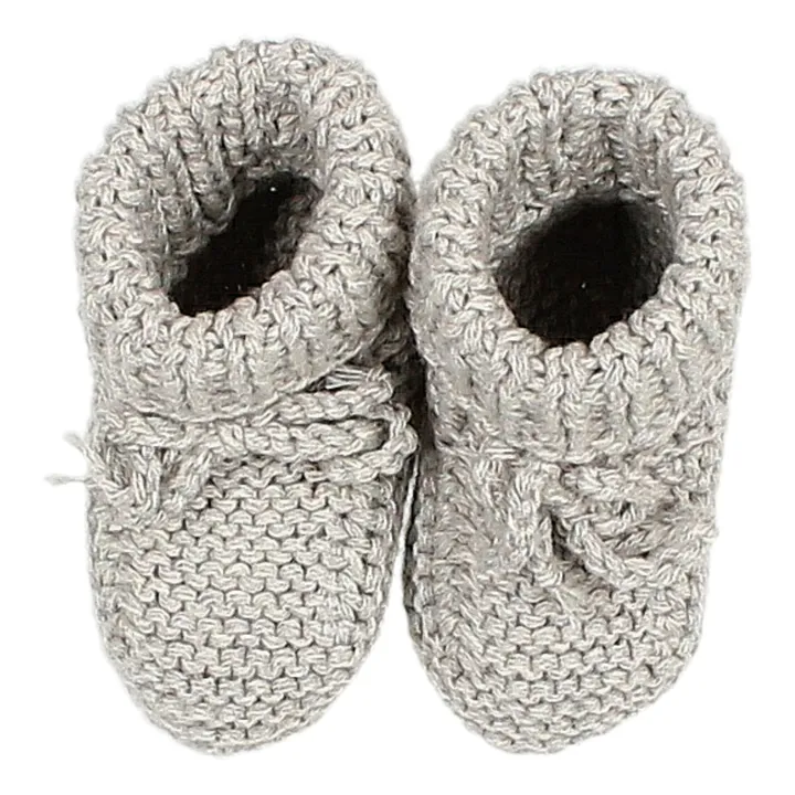 Pantofole tricot in cotone bio | Grigio chiaro- Immagine del prodotto n°2