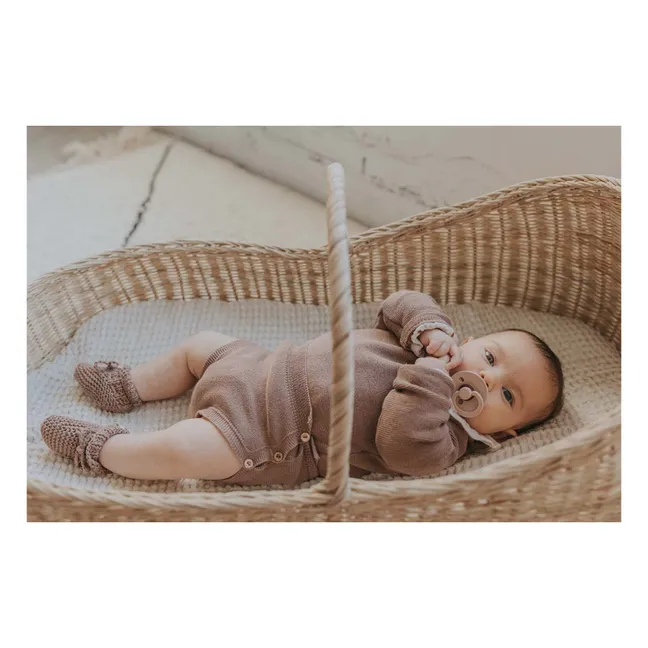 Organic Cotton Knitted Booties | Caramel