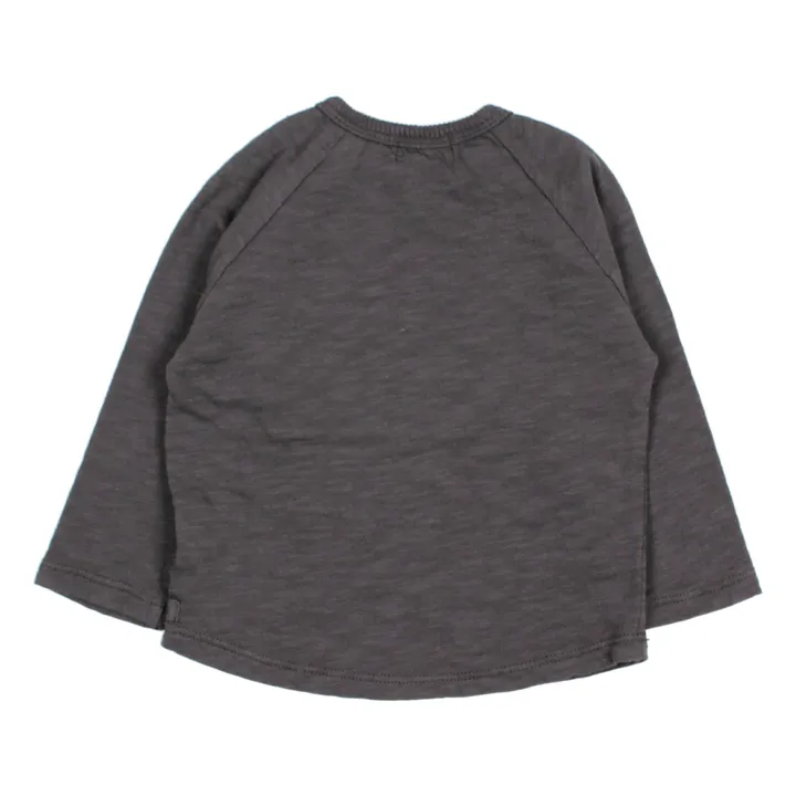 T-Shirt Coton Bio Poche Bébé | Gris anthracite- Image produit n°1