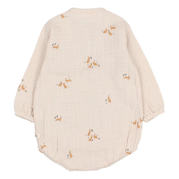 Bunny Cotton Muslin Romper | Cream- Product image n°1