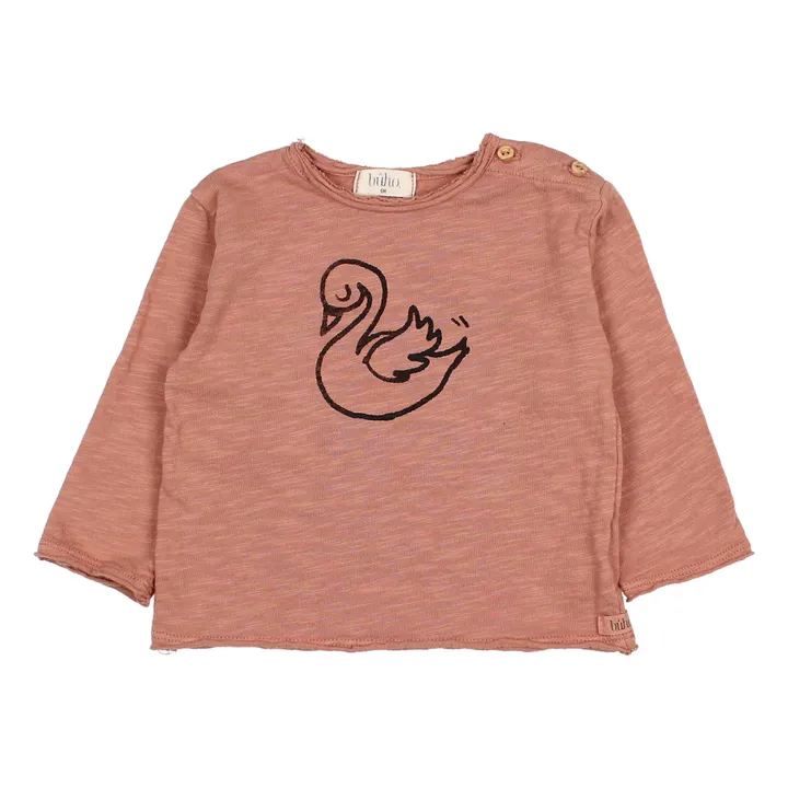 T-Shirt Coton Bio Swan | Vieux Rose- Image produit n°0