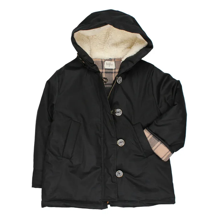 Fur-Lined Hooded Parka | Black- Product image n°0