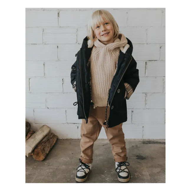 Parka con cappuccio imbottito | Nero