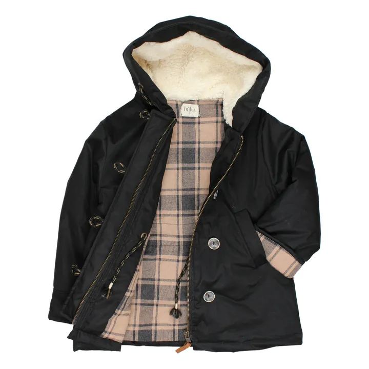 Fur-Lined Hooded Parka | Black- Product image n°3