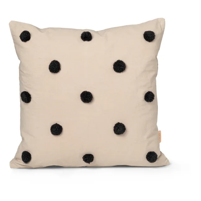 Polka Dot Tufted Cushion | Black