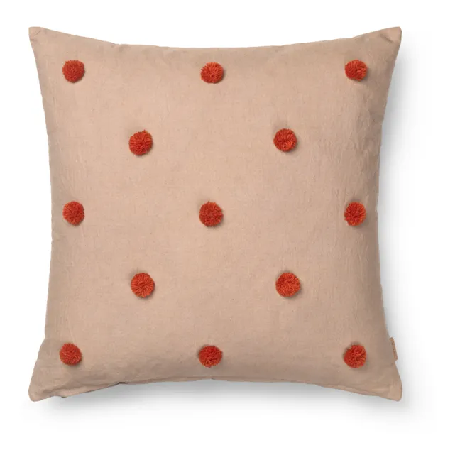 Coussin tufté à pois | Camel