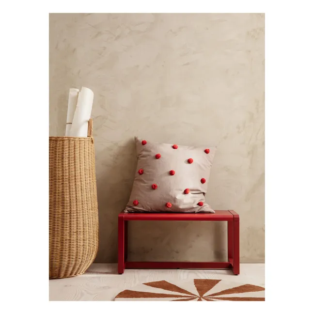 Coussin tufté à pois | Camel