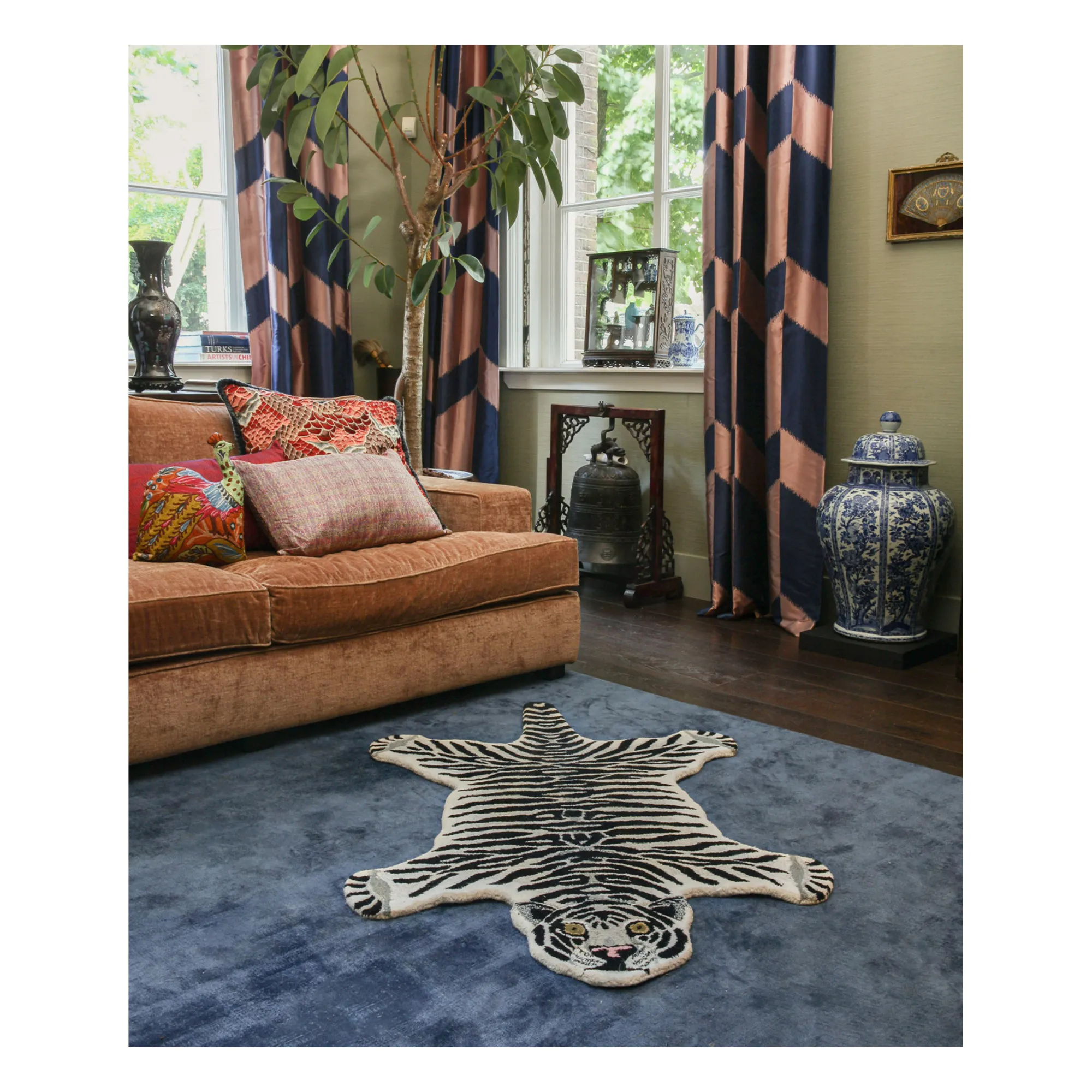 Tapis Tigre des neiges en laine | Ecru- Image produit n°4