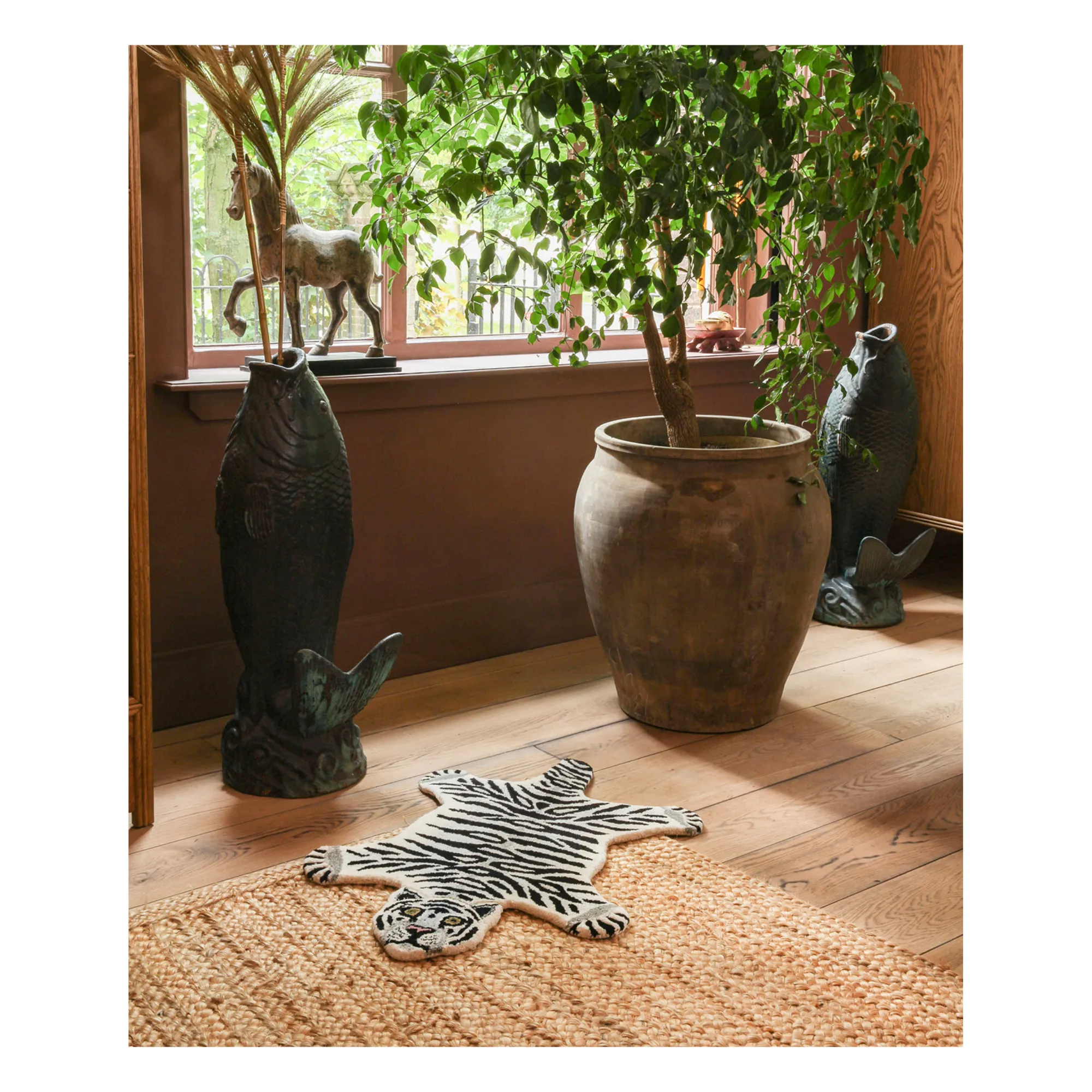 Tapis Tigre des neiges en laine | Ecru- Image produit n°2