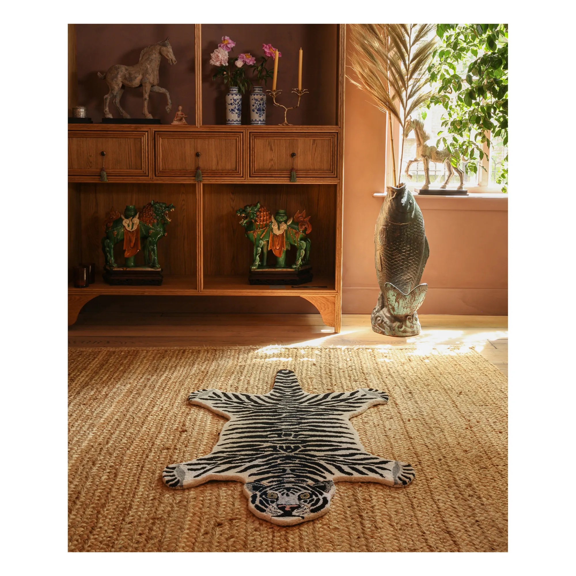 Tapis Tigre des neiges en laine | Ecru- Image produit n°5