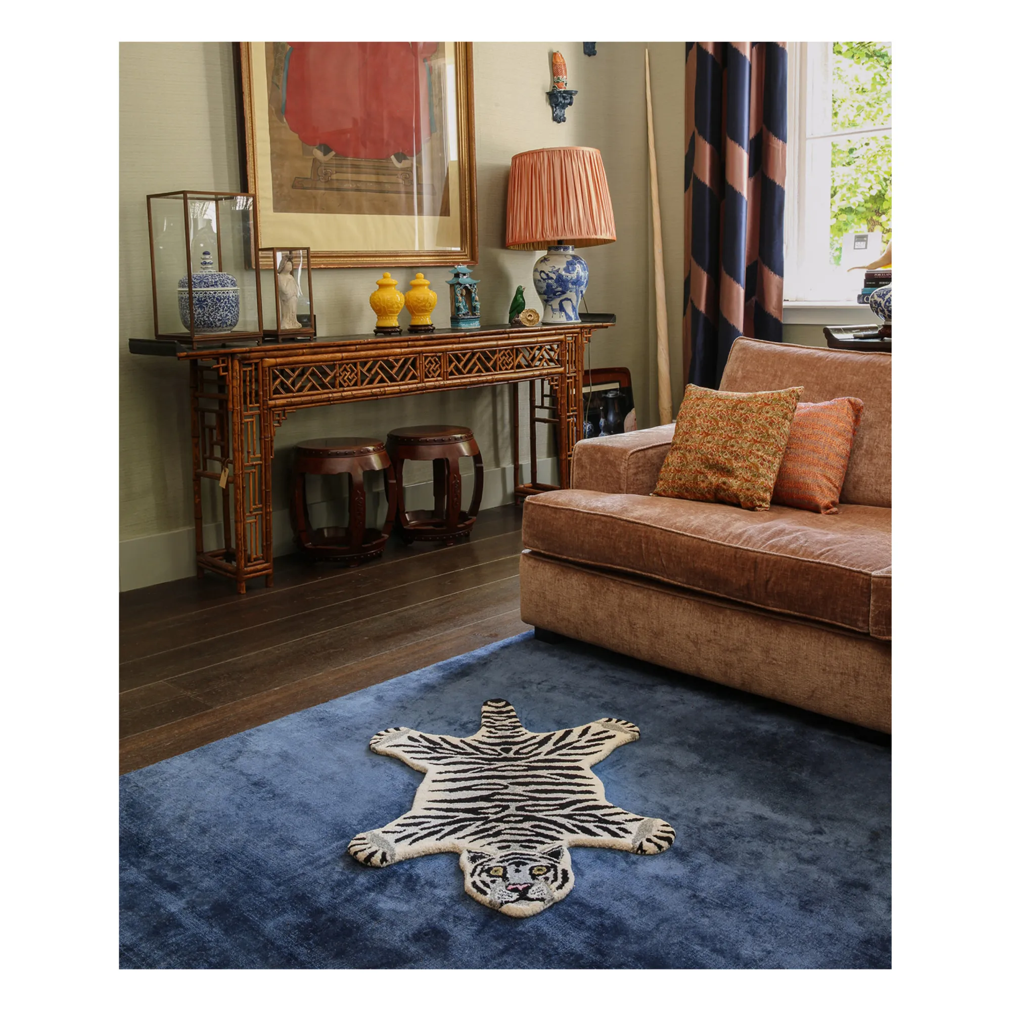 Tapis Tigre des neiges en laine | Ecru- Image produit n°1