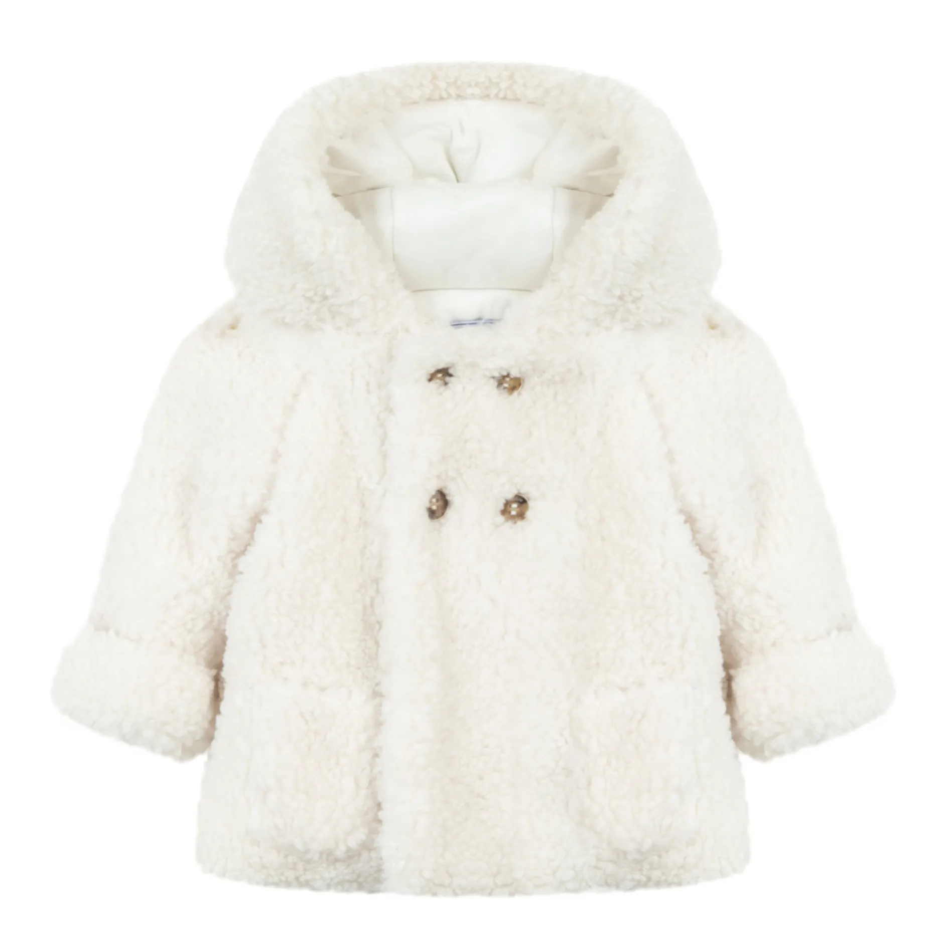 Tartine Et Chocolat Ecru Faux Fur Baby Coat