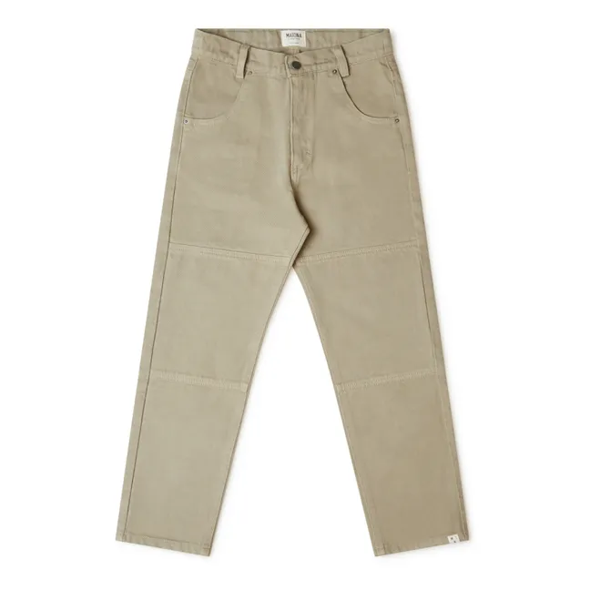 Utility Organic Cotton Denim Trousers | Taupe brown