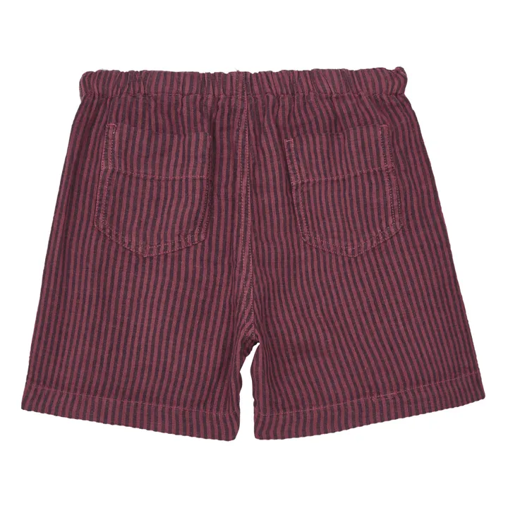 Pantaloncini di lino a righe Apium | Rosso- Immagine del prodotto n°1