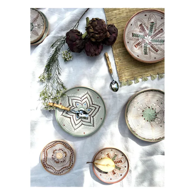 Flower Ceramic Plate | Terracotta