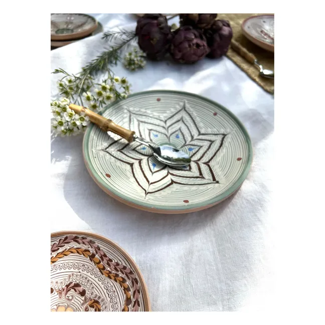 Assiette en céramique fleurs | Terracotta