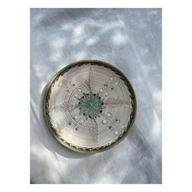 Assiette en céramique fleurs des neiges | Vert