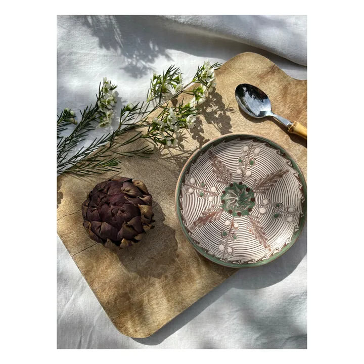 Keramikteller Winterblumen | Grün- Produktbild Nr. 1