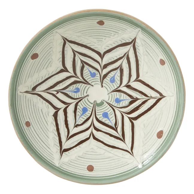 Piatto in ceramica, motivo: fiori | Terracotta