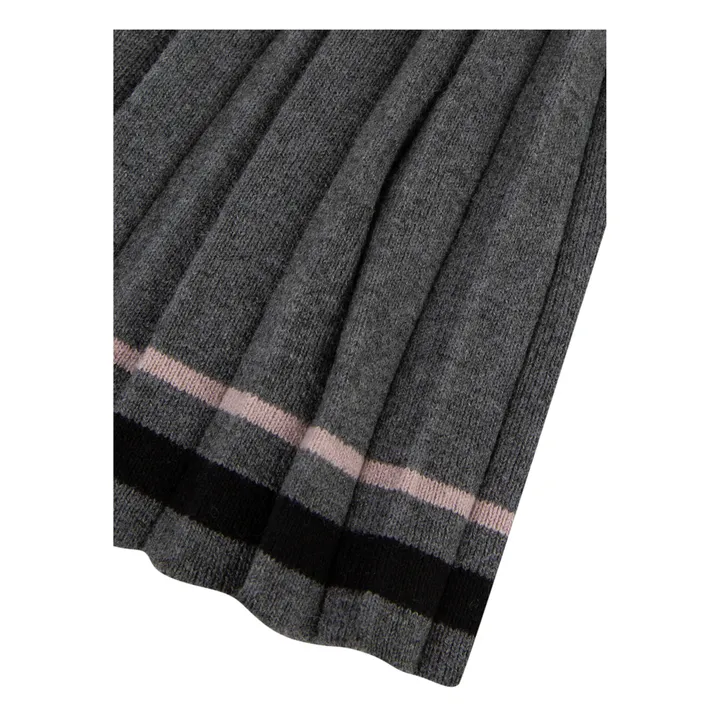 Pleated Knit Skirt | Heather grey- Product image n°2