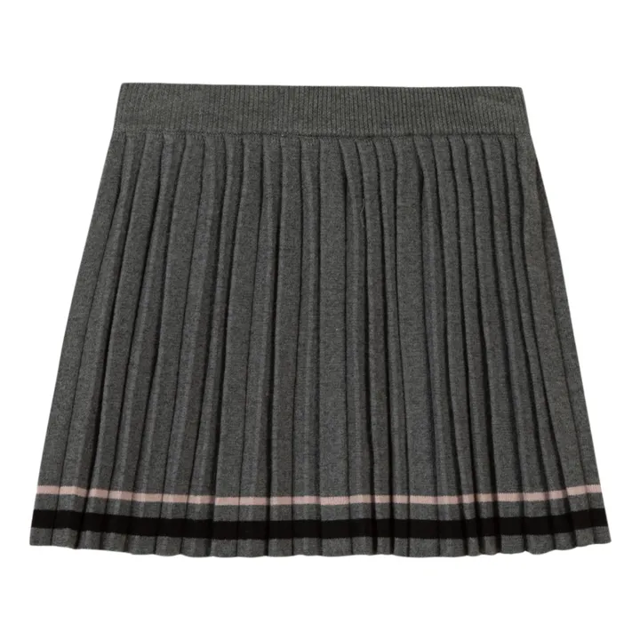 Pleated Knit Skirt | Heather grey- Product image n°3
