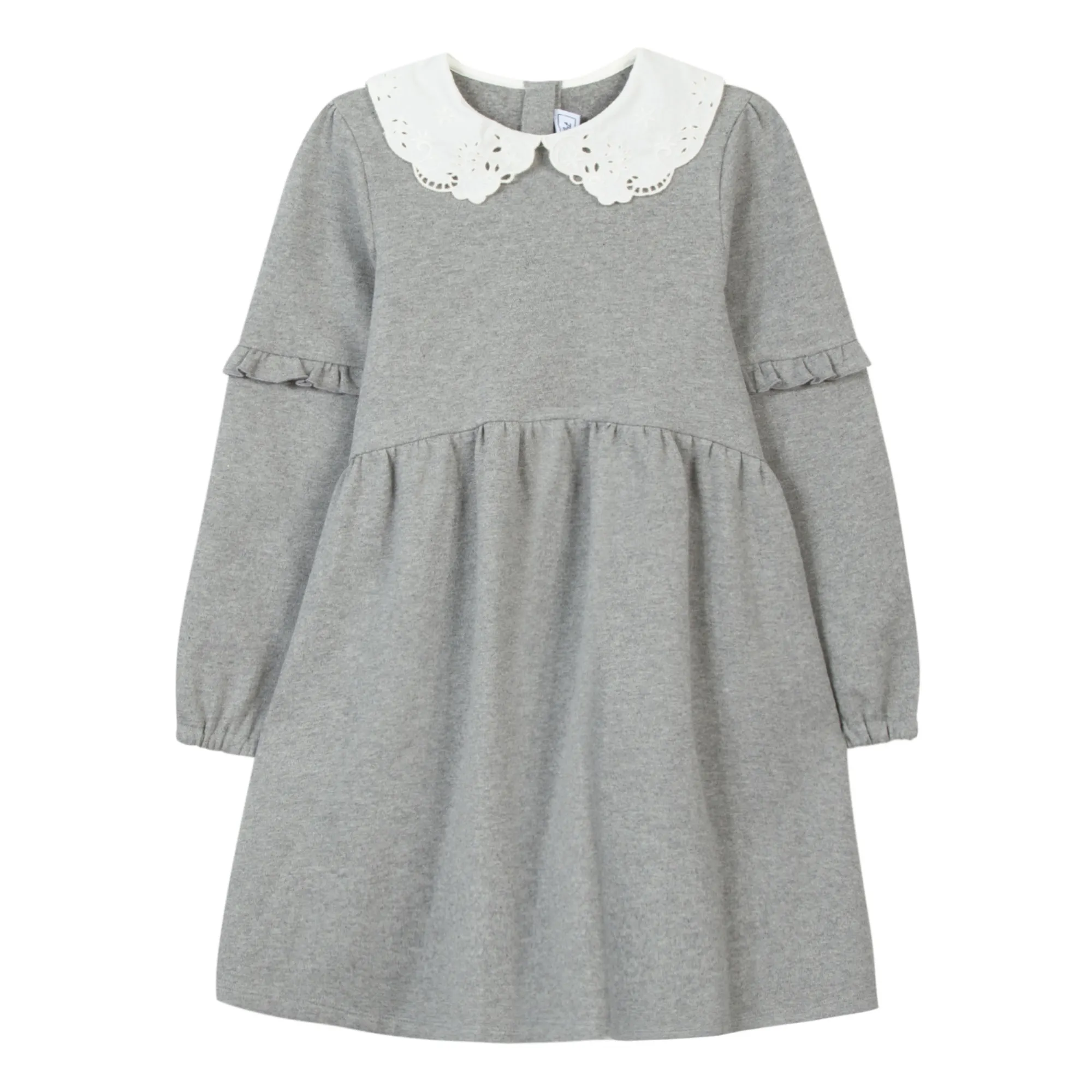 Tartine Et Chocolat Heather Grey Lace Collar Dress