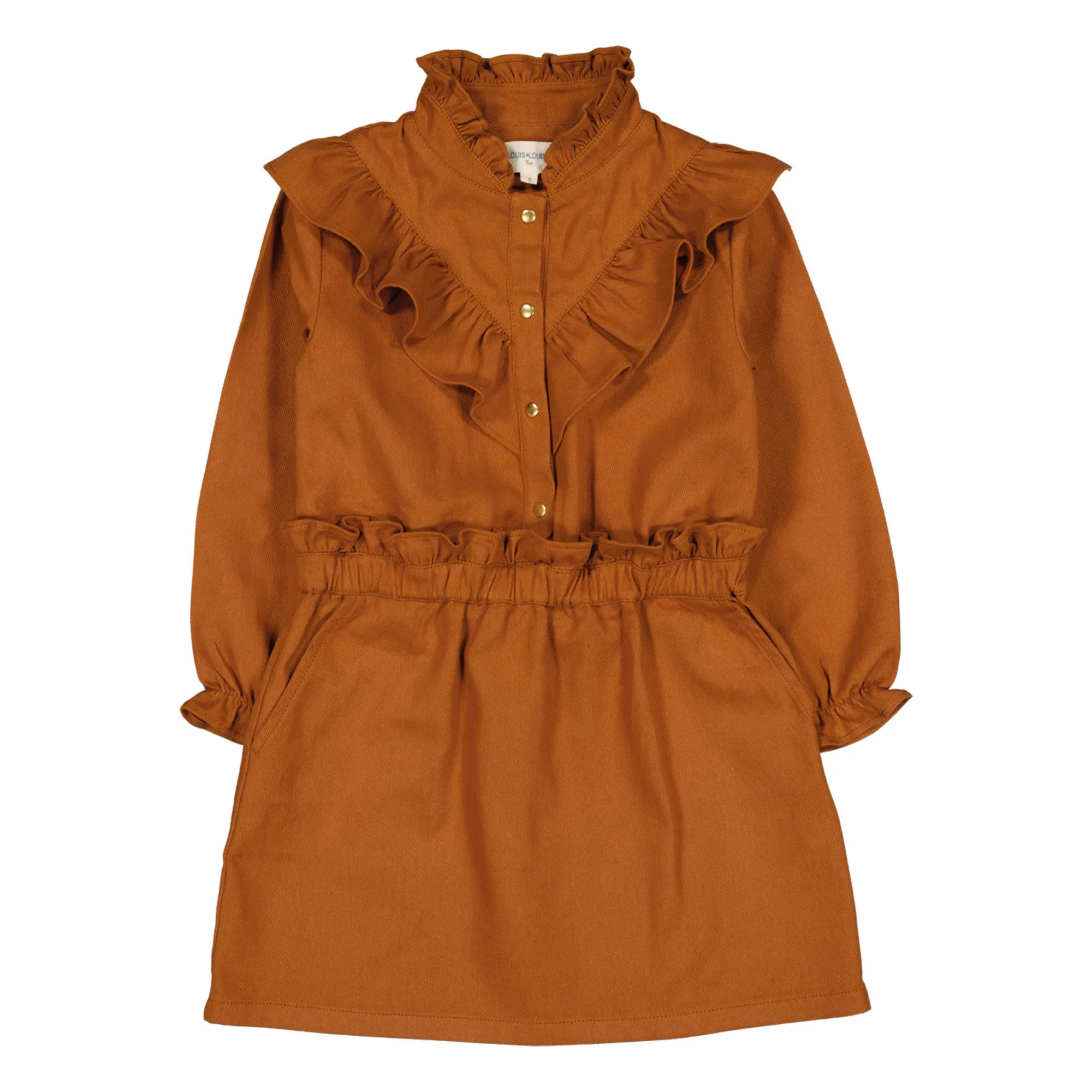 Louis Louise Caramel Folk Denim Dress