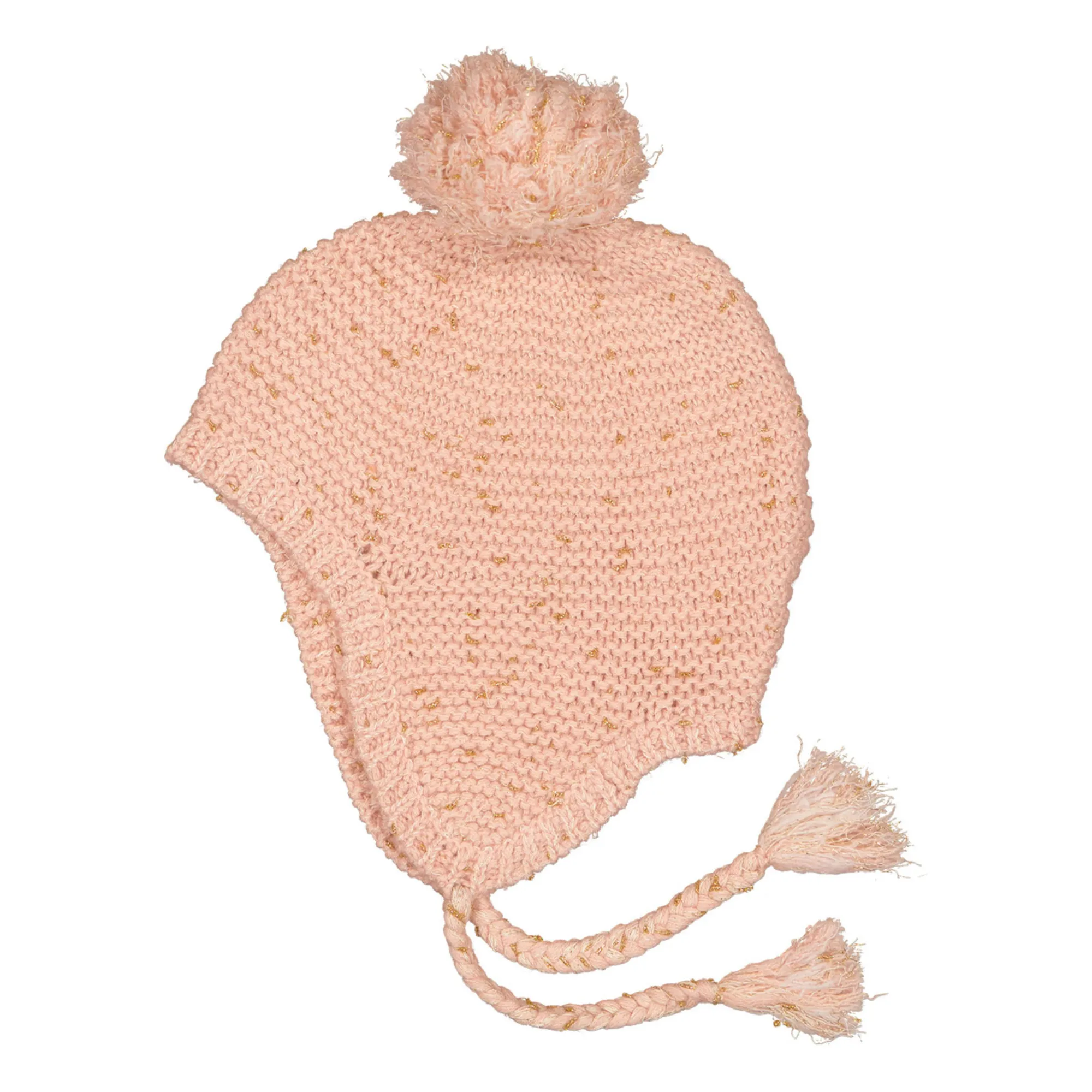 Louis Louise Pale Pink Hibou Cotton And Wool Sparkly Beanie