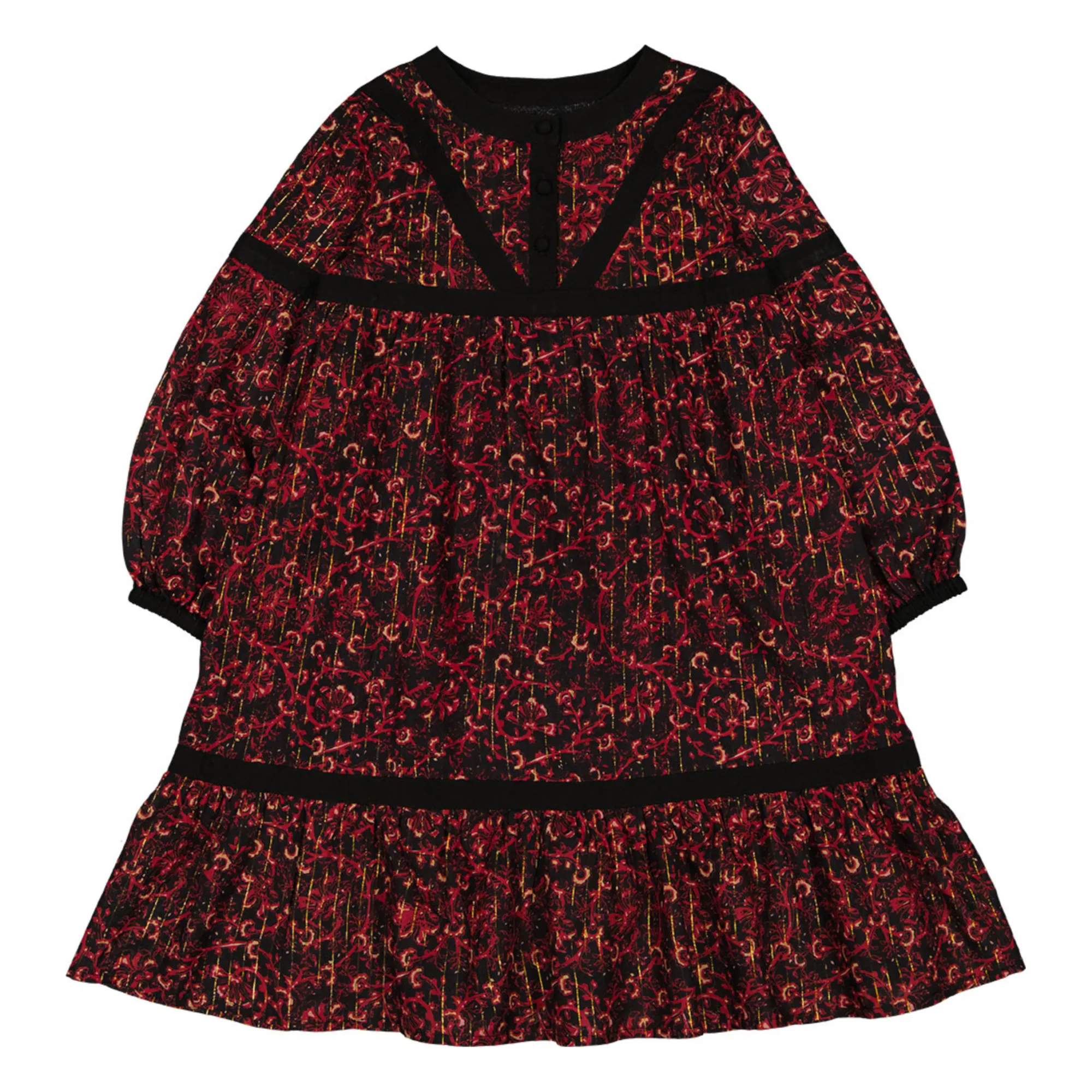 Louis Louise Black Calice Lurex Floral Dress